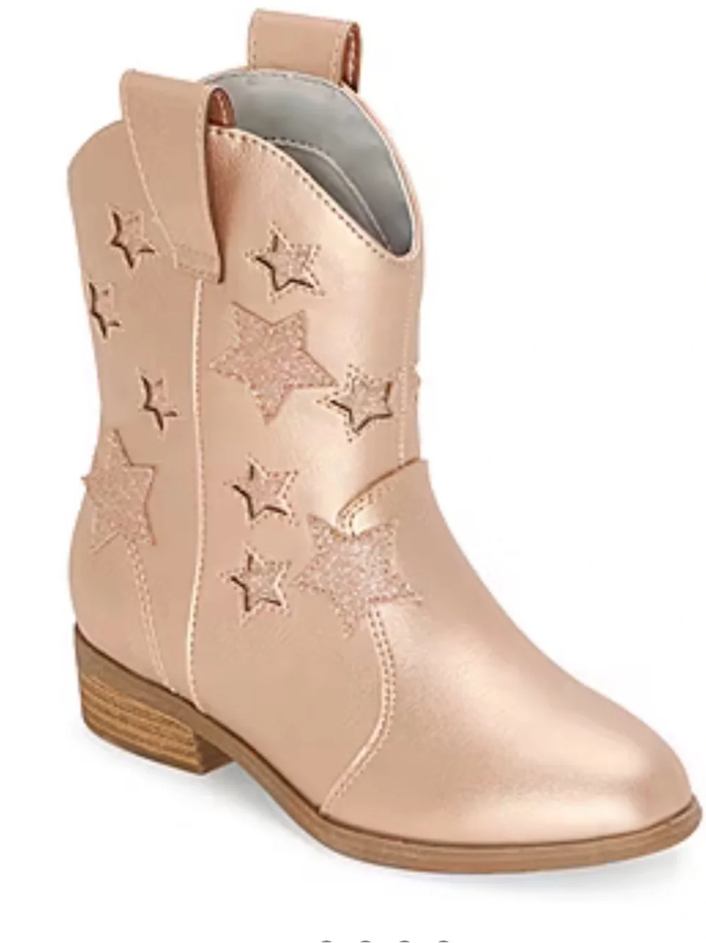 NWT Thereabouts Big Kid Girls Sienna Flat Heel Glitter Stars Western  Boots